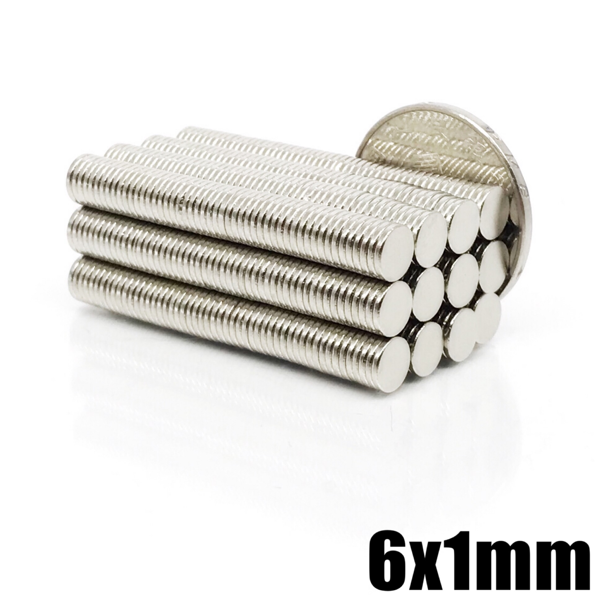 100Pcs N35 Neodym Magnet Super Strong Round Rare-Earth Fridge Magnet 6x1 