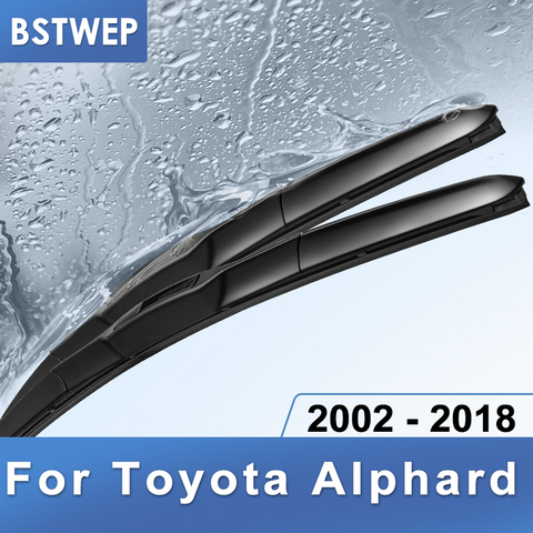 BSTWEP Wiper Blades for Toyota Alphard Vellfire ANH10 / ANH20 / AGH30 Fit Hook / Push Button Arms Model Year from 2002 to 2022 ► Photo 1/6