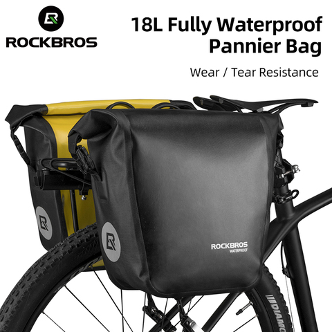 ROCKBROS Bicycle Bag Waterproof 10-18L Portable Bike Bag Pannier Rear Rack Tail Seat Trunk Pack Cycling MTB Bag Bike Accessories ► Photo 1/6