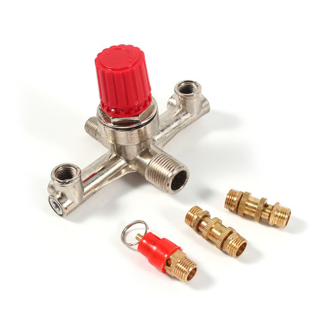 Double Outlet Tube Alloy Air Compressor Switch Pressure Regulator Valve Fitting Part Accessories High Quality Hot Sale ► Photo 1/6