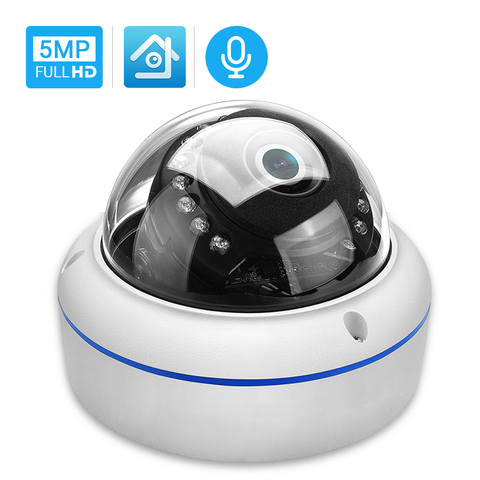 ONVIF IP Camera 5MP Vandal-proof Waterproof Outdoor Dome Camera Internal Audio Remote Access Xmeye Cloud H.265 Low Storage ► Photo 1/6