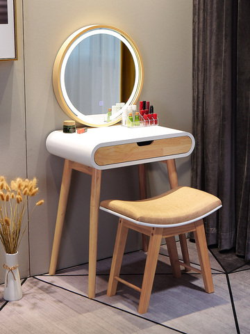 Nordic dresser for bedroom 60/80cm dressing table small apartment modern minimalist single mini dressing table with light mirror ► Photo 1/6