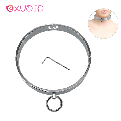 EXVOID Rivet Elements Sex Toys For Couples Slave Restraints Slave Lock Collar Metal Neck Collar BDSM Bondage Adult Games ► Photo 1/6