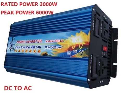 3000W Pure Sine Wave Power Inverter 3KW DC to AC Voltage Transformer Power Supply ► Photo 1/3