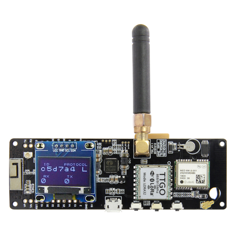 LILYGO® TTGO T-Beam V1.1 ESP32 433/868/915/923Mhz WiFi Bluetooth Module ESP32 GPS NEO-6M SMA 18650 Battery Holder With OLED ► Photo 1/6