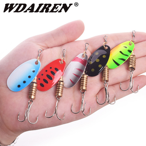 WDAIREN Rotating Spinner Fishing Lure 2.5g 3.5g 5.5g Spoon Sequins Metal  Hard Bait Treble Hooks Wobblers Bass Pesca Tackle - Price history & Review, AliExpress Seller - WDAIREN Official Store