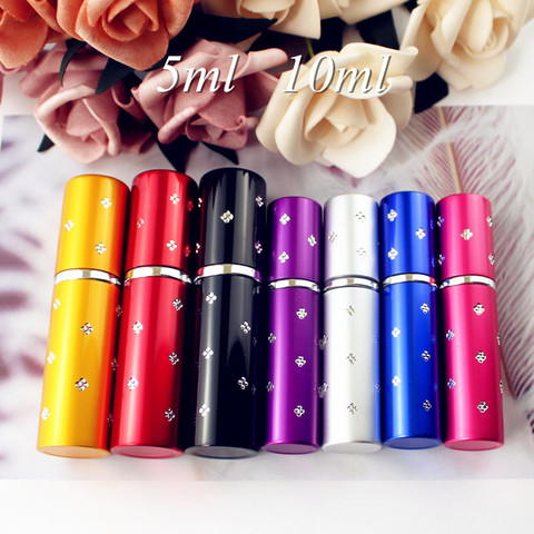 1PC 5ml 10ml Mini Portable Perfume Bottle Travel Refillable Empty Perfume Atomizer Metal Spray Scent Pump Case ► Photo 1/6