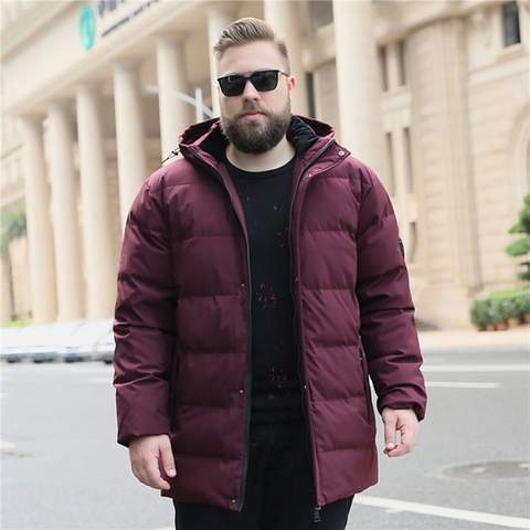 Winter men's extra large collar collar down jacket winter jacket 150kg plus fertilizer plus hooded warm down jacket 10xl tide fa ► Photo 1/5