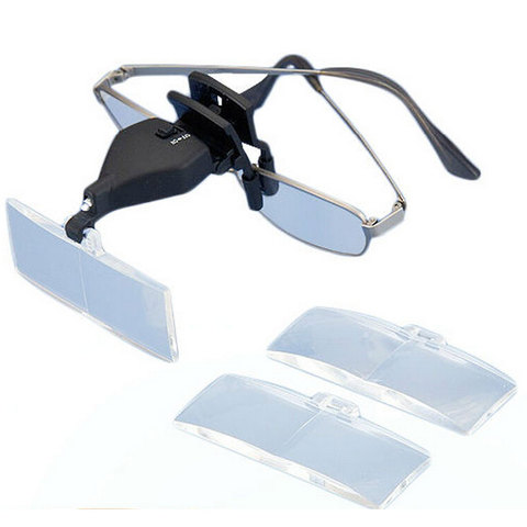 1.5X 2.5X 3.5X Multi Power Illuminated Eyeglasses Clip Magnifier Third Hand Lighted Magnifying Glass Low Vision Loupe ► Photo 1/6