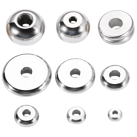 50pcs/lot Stainless Steel Silver Color Spacer Beads Loose Charm Beads for DIY Charm Bracelets Necklace Jewelry Findings ► Photo 1/4