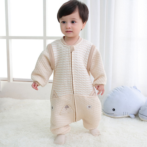 Split Leg Design Baby Sleeping Bag Long Sleeves Warm Sleeping Bags Sack Thick Spring Autumn Toddler Anti-kick Pajama Sleepsack ► Photo 1/5