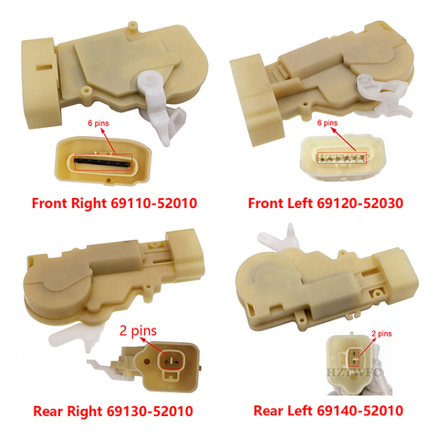 Front Rear Left Right Door Lock Actuators For Toyota Echo Yaris 69110-52010 69120-52030 69130-52010 69140-52010 ► Photo 1/6