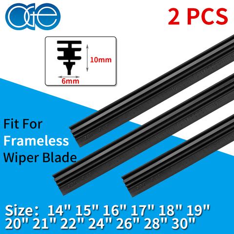 2PCS Car Vehicle Insert Natural Rubber Car Wiper Blade Strip 6mm 14