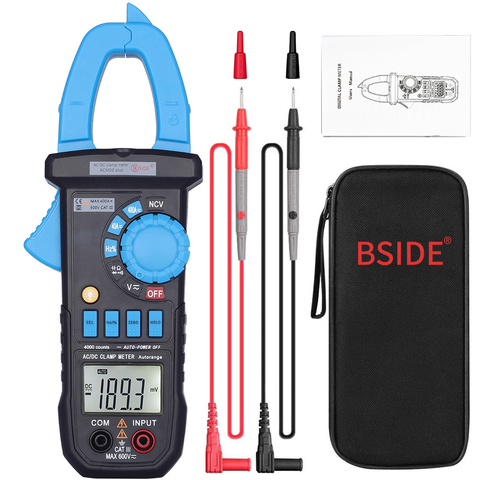 BSIDE Digital Clamp Meter DC AC Current 400A Ammeter Voltage Tester Multimeter Car Voltmeter Ampere Hz Capacitance NCV Ohm Test ► Photo 1/6