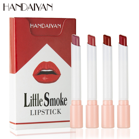 Creative Cigarette Lipstick Set 4 Colors Matte Long Lasting Waterproof Matt Lip Stick Tube Nude Red Lips Makeup ► Photo 1/6