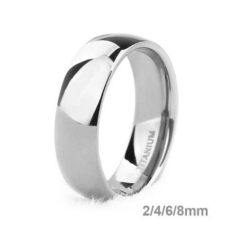 Eamti 6mm Men's Titanium Ring Silver Color Polished Classic Engagement Anel Rings For Male Female Wedding Bands Never Fade ► Photo 1/5