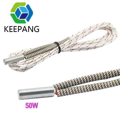 Kee Pang High Quality 1M/2M 12V 24V 50W Cartridge Heater 3D Printer Parts 6*20mm Heating tube for V6 Hotend Volcano MK8 MK9 ► Photo 1/6