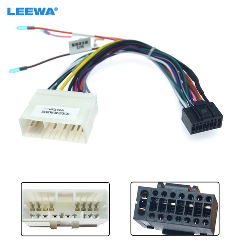 LEEWA Car Audio Radio 16PIN Wiring Harness Adaptor For Ssangyong Chevrolet Spark Power Calbe Plug Head Unit Harness #CA6386 ► Photo 1/6