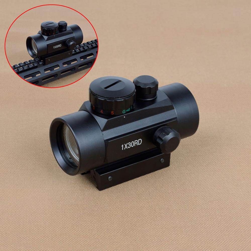 Hunting 1X30 Red Green Dot Sight Optics Tactical Scope Holographic Riflescope 