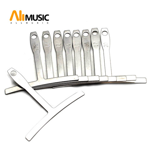 9pcs Understring Radius Accessories Bass String Guitar Gauge Repair Measure T Shape Luthier Builder Stainless Steel Instruments ► Photo 1/6