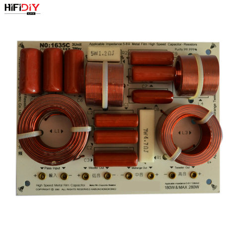 HIFIDIY LIVE  1635 3 Way 3 speaker Unit (tweeter + mid +bass )HiFi Speakers audio  Frequency Divider Crossover Filters ► Photo 1/6