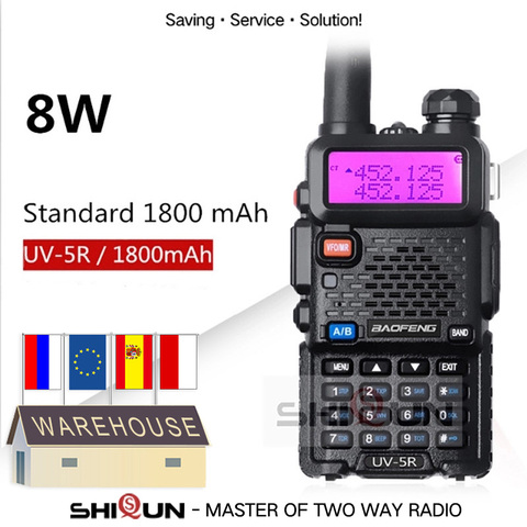 Optional 5W 8W Baofeng UV-5R Walkie Talkie 10 km Baofeng uv5r walkie-talkie hunting Radio uv 5r Baofeng UV-9R UV-82 UV-8HX UV-XR ► Photo 1/6