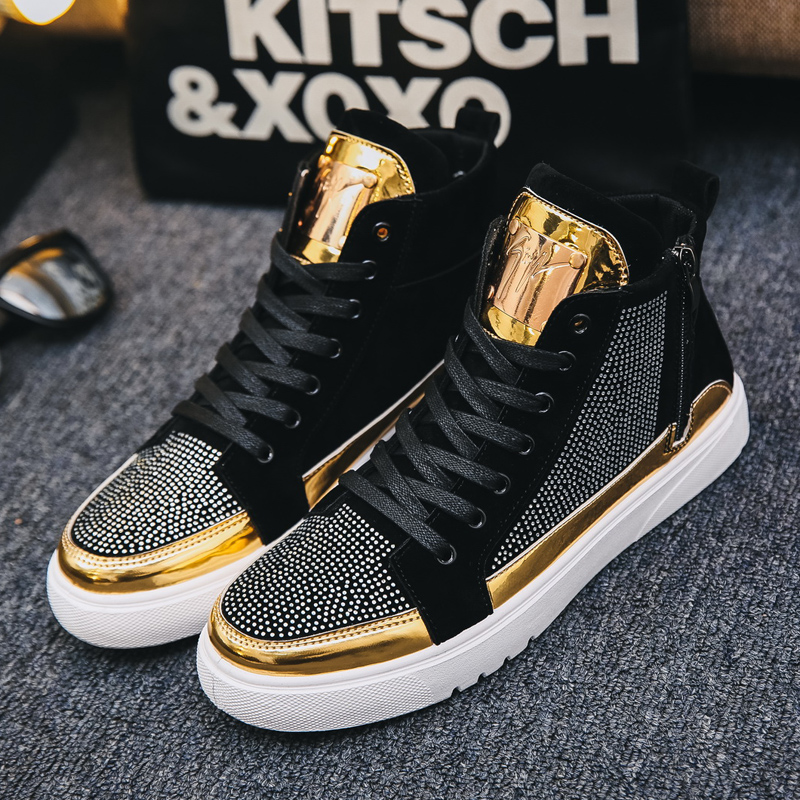 Creed forbruge kort 2022 Cool Men High Top Men Gold Glitter Sneakers Lace Up Crystal Platform  Flats Gold Shoes Man Sequins Bling Shoes AC-2 - Price history & Review |  AliExpress Seller - yatian Store | Alitools.io