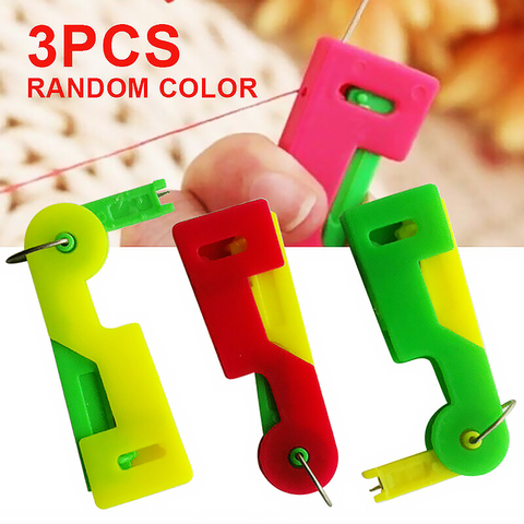 New 3pcs Color Random Mini Automatic Needle Threader Sewing Threading Guide Device Sewing Tool ► Photo 1/6