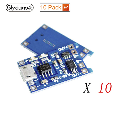 Glyduino 18650 Lithium Battery Charging Board with Protection3.6 4.2 3.7V 1A Micro USB Charger Module for Arduino DIY Smart ► Photo 1/4
