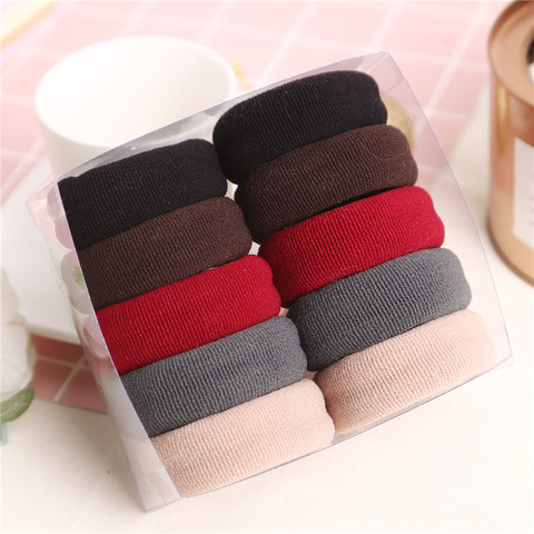 1Set Fashion Women Solid Colors Thick Elastic Rubber Bands Simple Style Pretty Colors Plain Stretch Hair Ties Hair Bands ► Photo 1/6