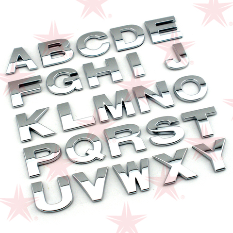 25mm high Custom plastic 3d chrome letters & numbers self adhesive  Alphabet car sticker auto sign  Car Accessories Decoration ► Photo 1/3