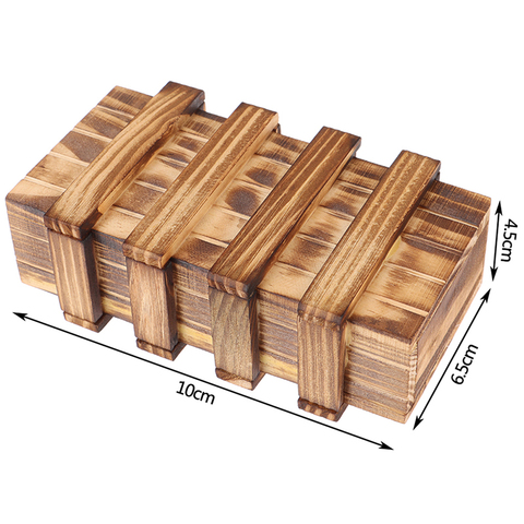 Vintage Wooden Puzzle Box with Secret Drawer Magic Wood Compartment Brain Teaser Toys Puzzles Boxes Kids Toy Gift ► Photo 1/6
