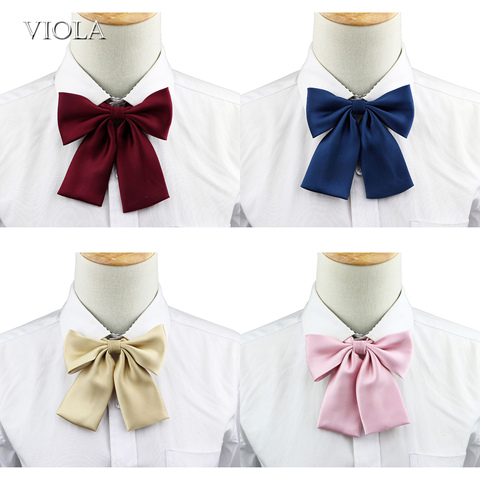 Quality Solid College Style Ladies Bowtie Women School Girl Student Cosplay Uniform Formal Accessories Cravat Office Butterfly ► Photo 1/6