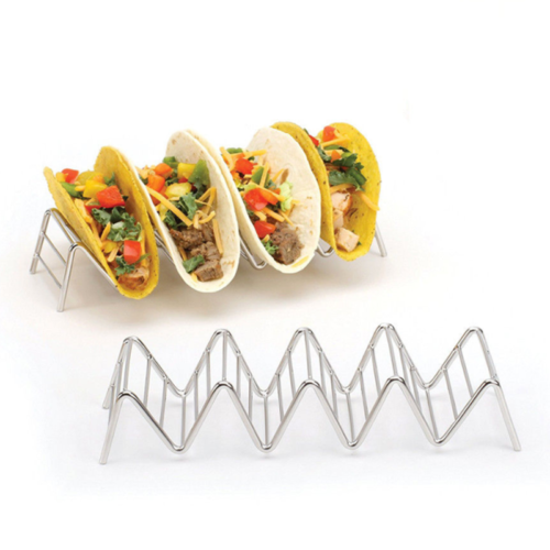 Taco Holder Stainless Steel Taco Stand Mexican Food Rack Shelf 1-4 Slots USA 
