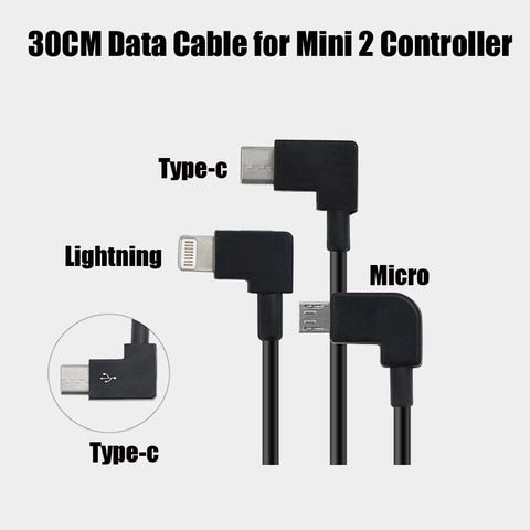 Mini 2 Controller OTG Data Cable Type-C to Micro USB IOS Lightning 30CM For DJI Mavic Mini 2 Table Holder Data Cables Parts ► Photo 1/6