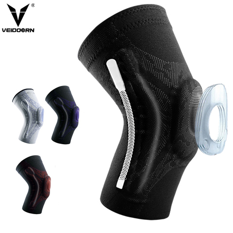 Veidoorn 1PCS Compression Knee Support Sleeve Protector Elastic Kneepad Brace Springs gym Sports basketball Volleyball Running ► Photo 1/6