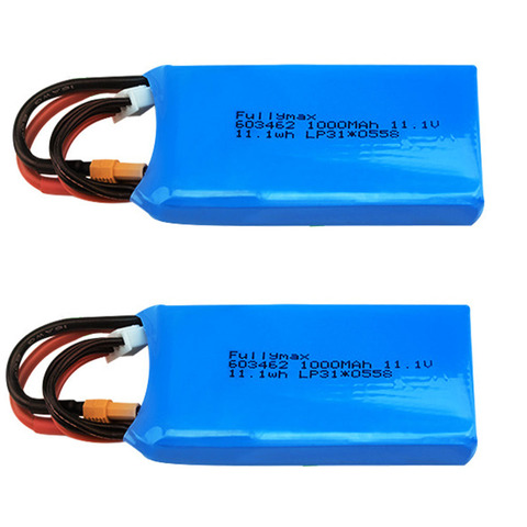 2PCS 11.1V 1000mAh Lipo Battery For XK X450 FPV RC Drone Spare Parts Accessories 11.1V replace Batteries with XT30 Plug for X450 ► Photo 1/6