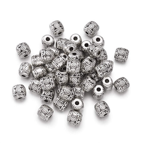 50pcs Tibetan Style Barrel beads for jewelry making 6mm Lead Free & Nickel Free & Cadmium Free,Antique Tibetan Color,hole:2mm ► Photo 1/6