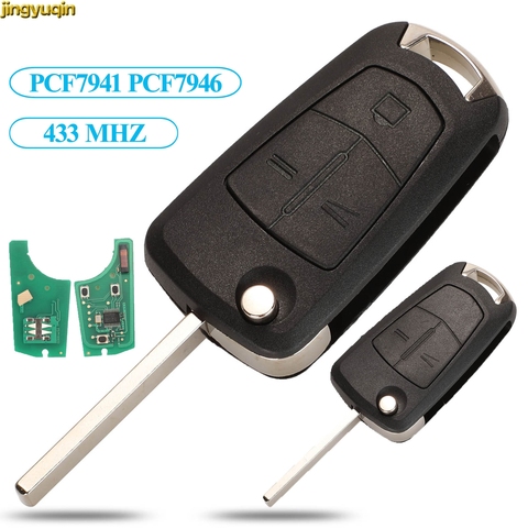 jingyuqin 2/3 BTNS Remote Car Key 433MHZ PCF7941/PCF7946 For Opel/Vauxhall Astra H Vectra C 2002-2008 Zafira B 2005-2013 Signium ► Photo 1/6