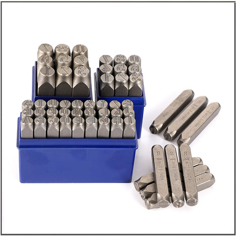 Digital mould 9Pcs set Punch symbols for numbers 0-8 and A-Z letters mould 27Pcs set  in hand stamped steel lettering impression ► Photo 1/6