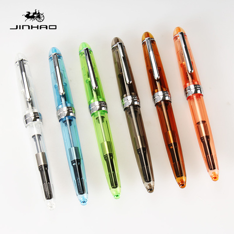 2022 New Arrival Cute Transparent Color Fountain Pen with 0.5mm F Nib Resin Ink Pens for Writing School Supplies stationery ► Photo 1/6