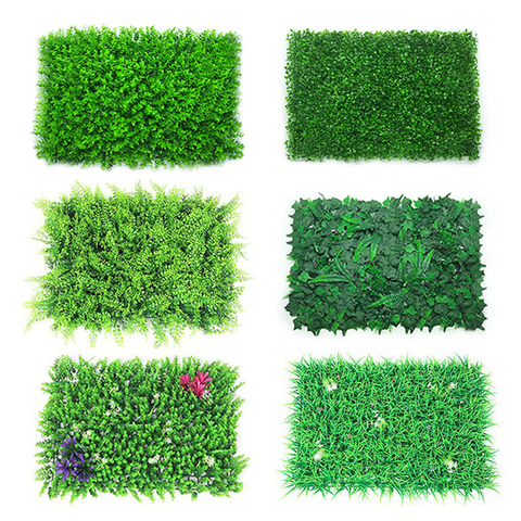 DIY Artificial Plant Wall Lawn 40x60cm Plastic Home Garden Shop Shopping Center Home Decoration Green Carpet Grass Jungle Party ► Photo 1/6