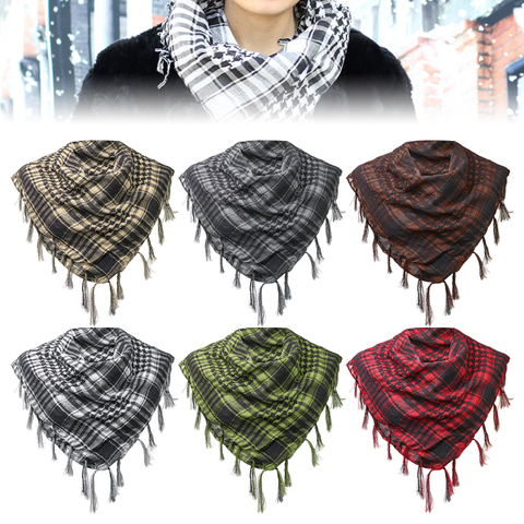 2022 Winter Plaid Outdoor Bandana Hiking Scarves Military Arab Tactical Women Scarf Army Shemagh Light Tassel For Men 100X100cm ► Photo 1/6
