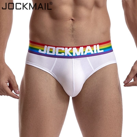 JOCKMAIL Men Briefs Underwear Sexy Breathable Rainbow stripes Underpants Comfortable Underwear Shorts Cueca Gay Male Panties Hot ► Photo 1/6