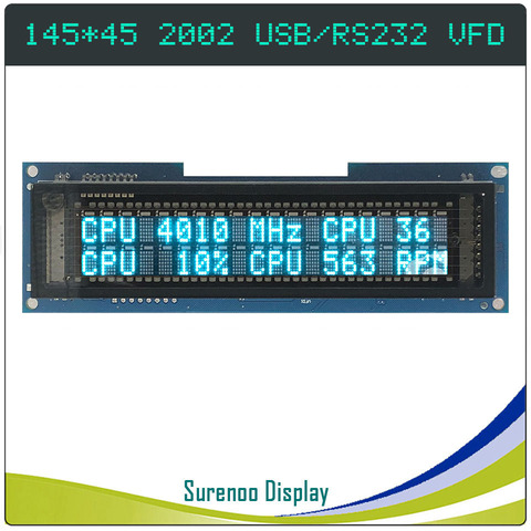 145.00*45.00MM 2002 20X2 202 USB / RS232 USB2LCD POS VFD Display LCD Module Screen Panel for LCD SmartIe / AIDA64 ► Photo 1/3