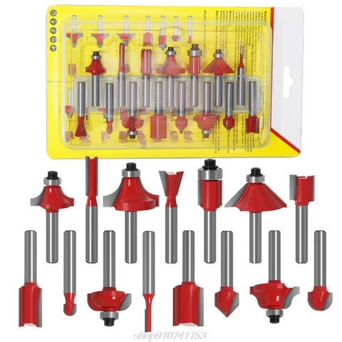 15pcs 1/4 Inch Router Bit Set Trimming Straight Milling Cutter for Wood Cutting Woodworking D11 20 Dropshipping ► Photo 1/6