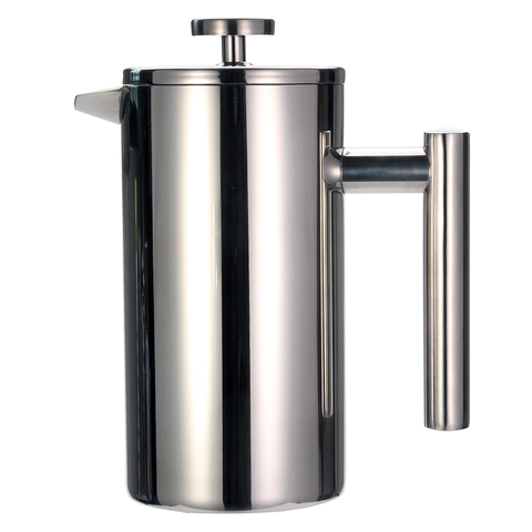 French Press Coffee Tea Maker - Stainless Steel Coffee Pot, Double Wall Vacuum Isnulated, Portable Glass Tea Brewer with Filter ► Photo 1/6