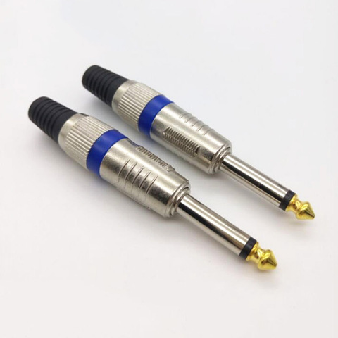2pcs 6.35mm Connector Audio Plug Jack 6.5 Amplifier Microphone Plug 1/4