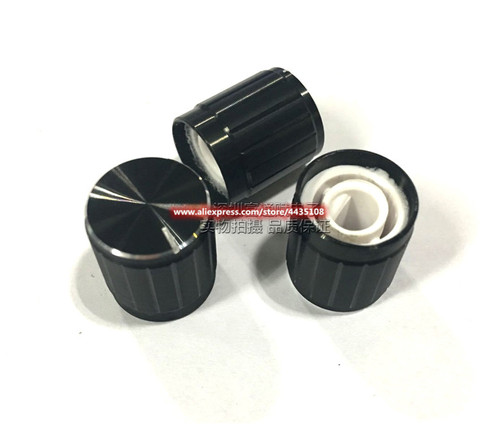 10pcs Potentiometer Cap 15mm*16.5mm Black Bright Edge Half Shaft Hole D-Shaped Inner Hole 6mm Aluminum Alloy Knob ► Photo 1/1