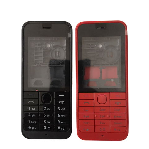 BINYEAE New Plastic Full Housing Case Cover For Nokia 220 Facing Frame + Middle + Back cover + Keypad + Logo Cell Phone Part ► Photo 1/1